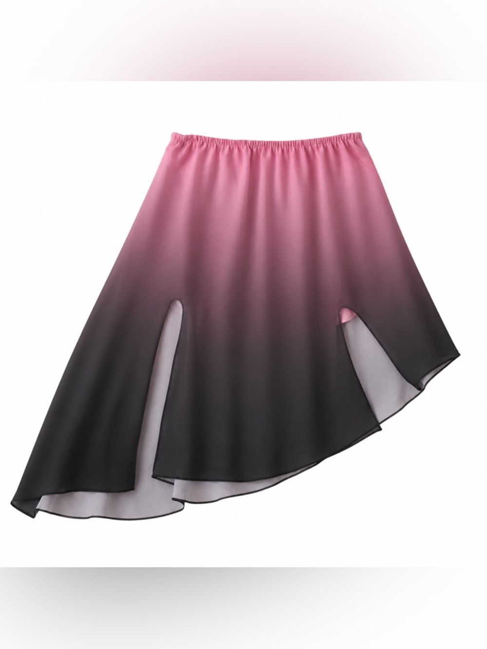 Material Girl Pink and Black Ombre Flowy Vertical Skirt